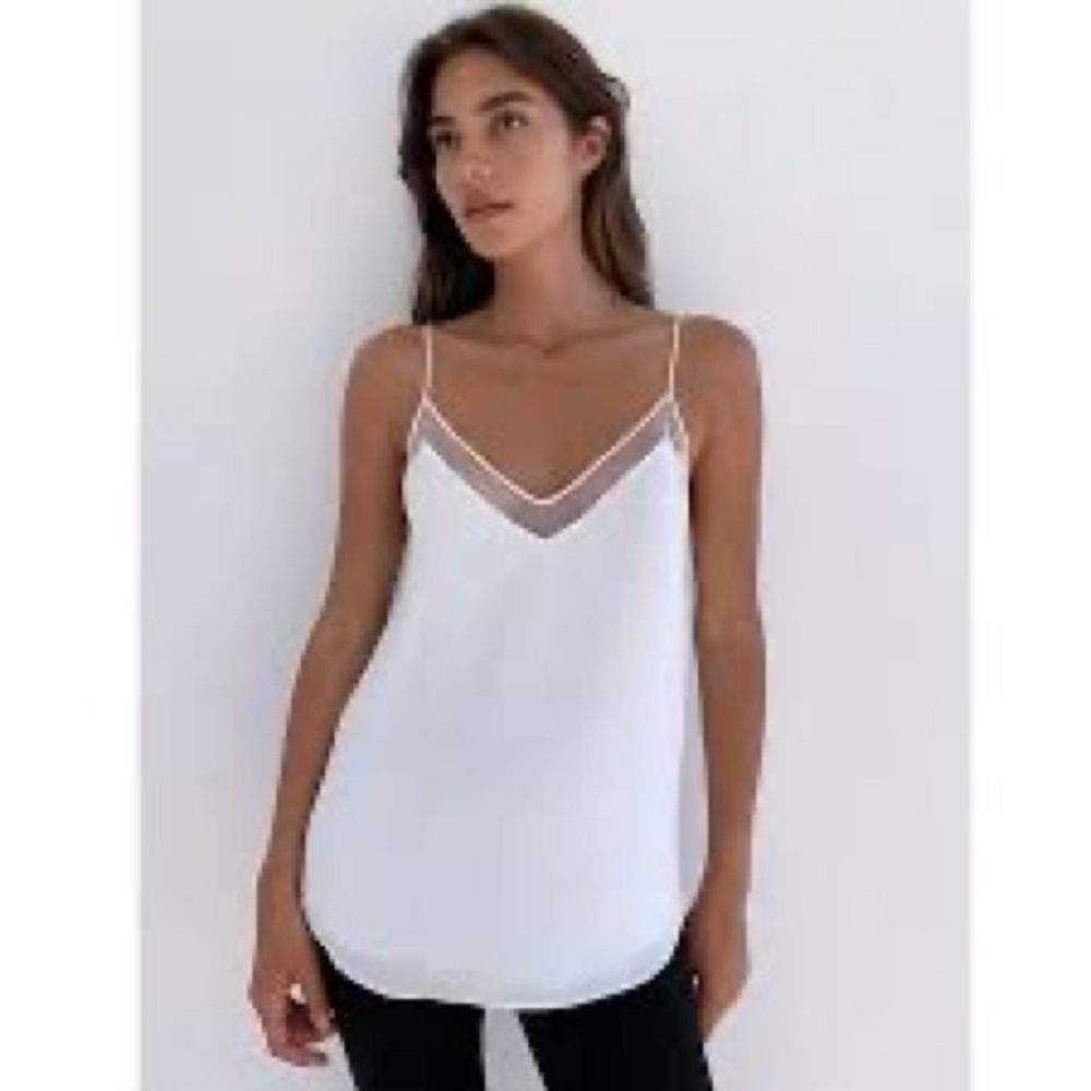 Light grayish silver mesh camisole Babaton